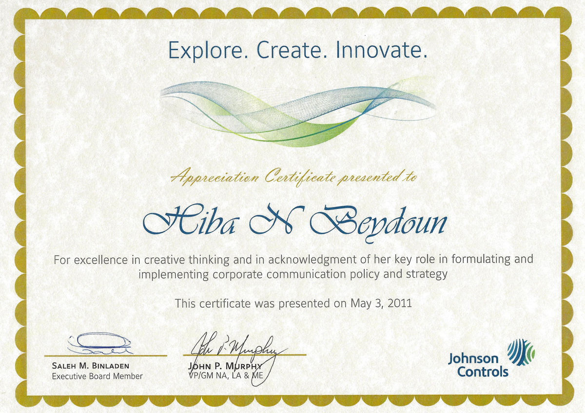 Appreciation Award for Creative Thinking