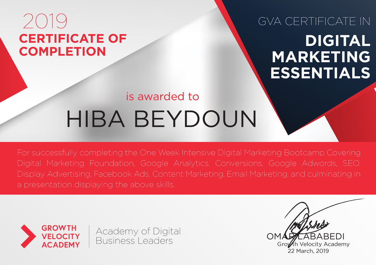Certificate in Digital Marketing Essentials
