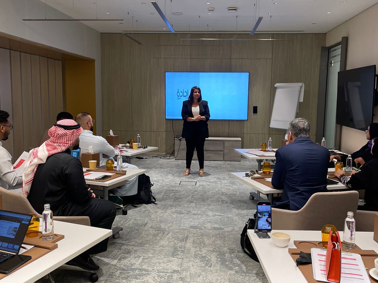 Hiba Beydoun leading a workshop session for a leadership team
